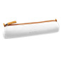 RHODIA 319047C - Trousse Ronde Blanc - 21,5 x 5,5 cm - Coutures Véritables Orange - Intérieur Jersey Ivoire - Simili Cuir - Rang RHODIA 319047C - Trousse Ronde Blanc - 21,5 x 5,5 cm - Coutures Véritables Orange - Intérieur Jersey Ivoire - Simili Cuir - Rang