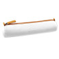 RHODIA 319047C - Trousse Ronde Blanc - 21,5 x 5,5 cm - Coutures Véritables Orange - Intérieur Jersey Ivoire - Simili Cuir - Rang RHODIA 319047C - Trousse Ronde Blanc - 21,5 x 5,5 cm - Coutures Véritables Orange - Intérieur Jersey Ivoire - Simili Cuir - Rang