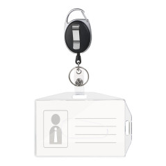 Vicloon Porte Badge, Porte-clés Retractable Porte-Cartes en PC Plastique dur, Vertical et Horizontal Pour Carte d'identité, cart