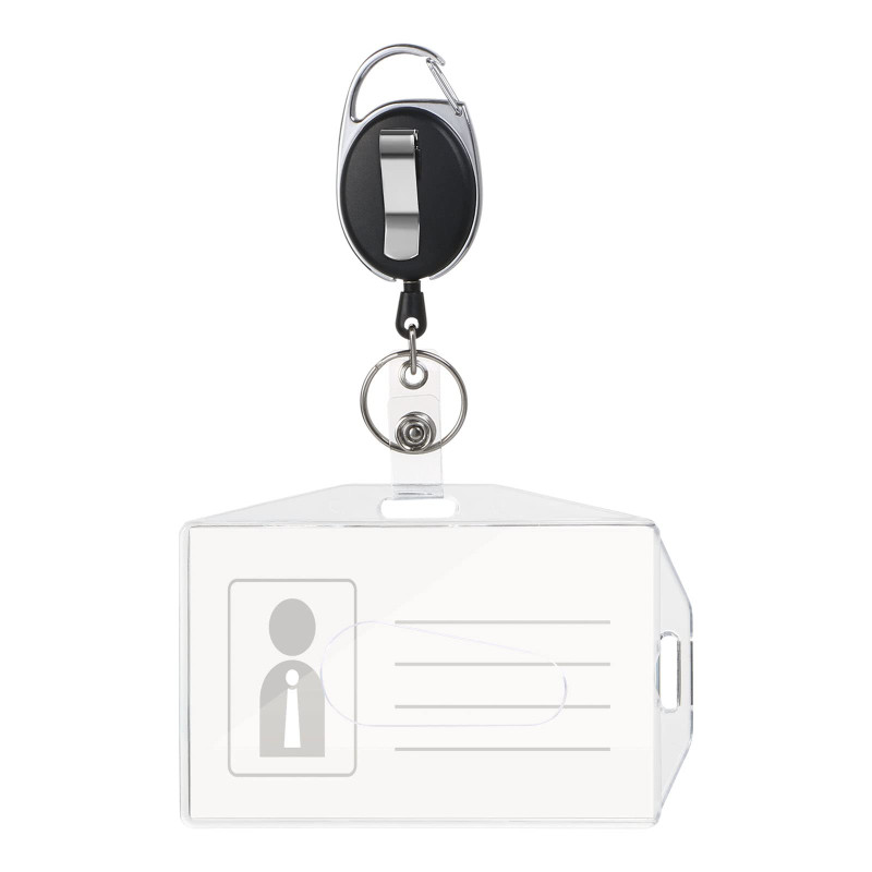 Vicloon Porte Badge, Porte-clés Retractable Porte-Cartes en PC Plastique dur, Vertical et Horizontal Pour Carte d'identité, cart Vicloon Porte Badge, Porte-clés Retractable Porte-Cartes en PC Plastique dur, Vertical et Horizontal Pour Carte d'identité, cart
