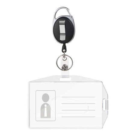 Vicloon Porte Badge, Porte-clés Retractable Porte-Cartes en PC Plastique dur, Vertical et Horizontal Pour Carte d'identité, cart