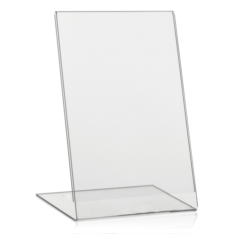 VITAdisplay® Présentoir de table DIN A5, Présentoir en L, Support en L, Présentoir publicitaire incliné, Transparent VITAdisplay® Présentoir de table DIN A5, Présentoir en L, Support en L, Présentoir publicitaire incliné, Transparent