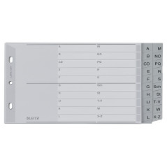 Leitz Intercalaires A5 Touches A-Z (Séparation A-L et M-Z), 20 Feuilles, Extra-Large, Gris, Onglets Renforcés en Plastique Résis