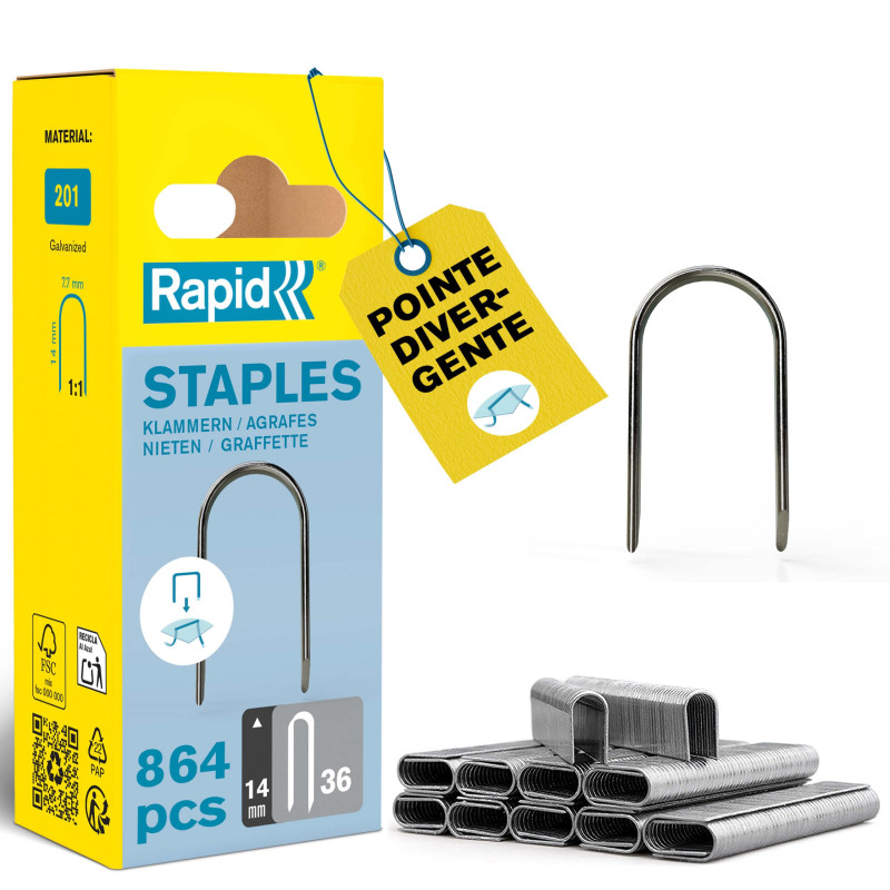 Rapid 36/14mm Galva Boîte de 864 Agrafes Rapid 36/14mm Galva Boîte de 864 Agrafes