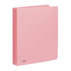 Favorit Classeur en polypropylène pastel, 22 x 30 cm, 4 anneaux ronds de 30 mm, rose pastel
