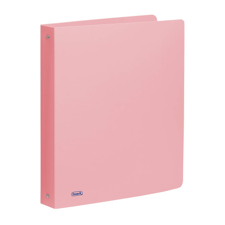 Favorit Classeur en polypropylène pastel, 22 x 30 cm, 4 anneaux ronds de 30 mm, rose pastel
