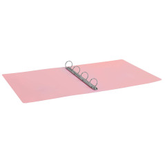 Favorit Classeur en polypropylène pastel, 22 x 30 cm, 4 anneaux ronds de 30 mm, rose pastel