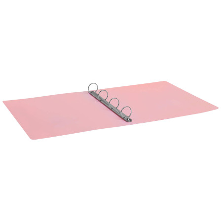 Favorit Classeur en polypropylène pastel, 22 x 30 cm, 4 anneaux ronds de 30 mm, rose pastel