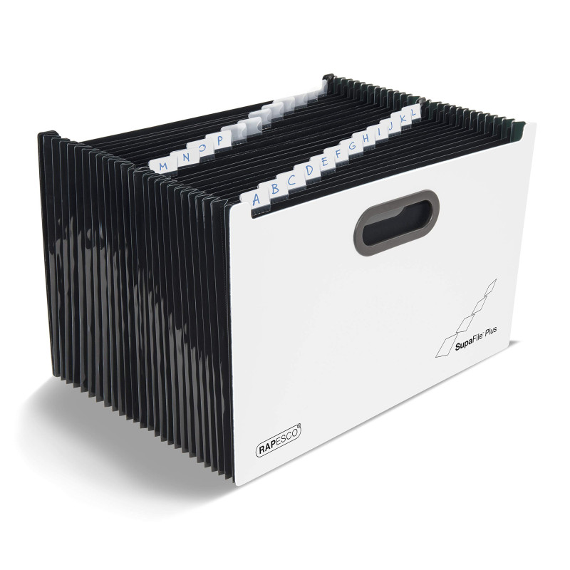 Rapesco 1622 SupaFile Plus Trieur à Soufflets Extensible 26 Compartiments, Surdimensionné, A4+, Blanc Rapesco 1622 SupaFile Plus Trieur à Soufflets Extensible 26 Compartiments, Surdimensionné, A4+, Blanc
