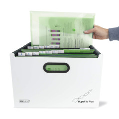 Rapesco 1622 SupaFile Plus Trieur à Soufflets Extensible 26 Compartiments, Surdimensionné, A4+, Blanc