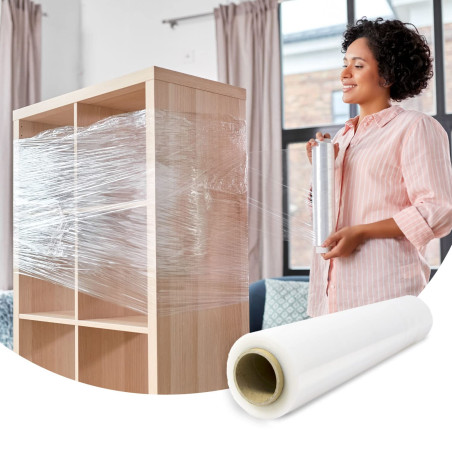 Film d'emballage étirable, film plastique transparent pour l'emballage, rouleau de protection en plastique pour l'expédition et,