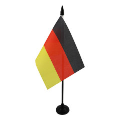 AZ FLAG - Drapeau De Table Allemagne - 15x10 cm - Mini Drapeau Allemand De Bureau 100% Polyester Avec Hampe De 25cm Et Socle En