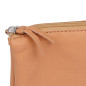 Clairefontaine 8441C - Trousse Scolaire Plate en Cuir Naturel 3 Compartiments 21x3x10 cm en Véritable Cuir d'Agneau - Fourniture