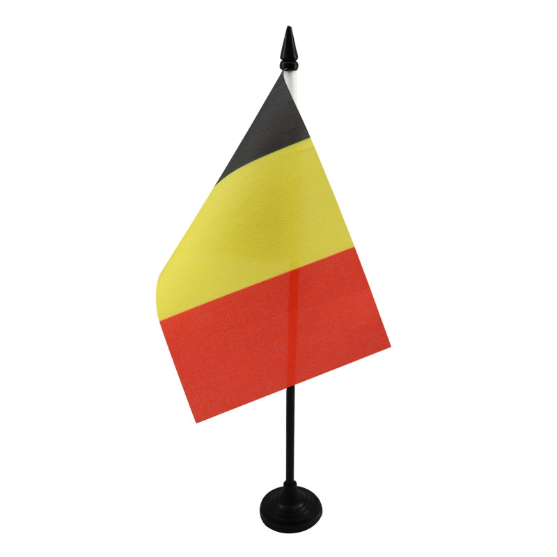 AZ FLAG - Drapeau De Table Belgique - 15x10 cm - Mini Drapeau Belge De Bureau 100% Polyester Avec Hampe De 25cm Et Socle En Plas AZ FLAG - Drapeau De Table Belgique - 15x10 cm - Mini Drapeau Belge De Bureau 100% Polyester Avec Hampe De 25cm Et Socle En Plas