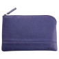 RHODIA 116537C - Pochette Zippée en Simili Cuir - Bleu Nuit - Taille S (11 x 17 cm) - Coutures Véritables - Intérieur Tissu Oran RHODIA 116537C - Pochette Zippée en Simili Cuir - Bleu Nuit - Taille S (11 x 17 cm) - Coutures Véritables - Intérieur Tissu Oran