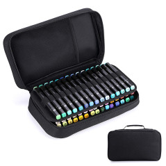 BTSKY Étui de transport pour marqueurs en toile à 60 fentes avec fermeture à glissière pour marqueurs Prismacolor Touch Spectrum