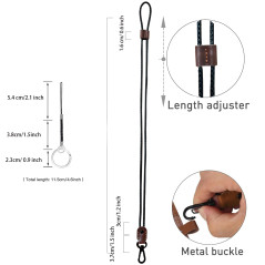 Aolaso Cuir Cordon tour de cou, Lanière tour de cou avec clip en métal solide pour badge d'identit, Longe ajustable pour femmes 
