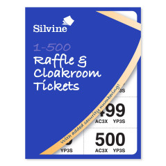 Silvine Billets de tombola/vestiaire numérotés 1-500. Single bleu