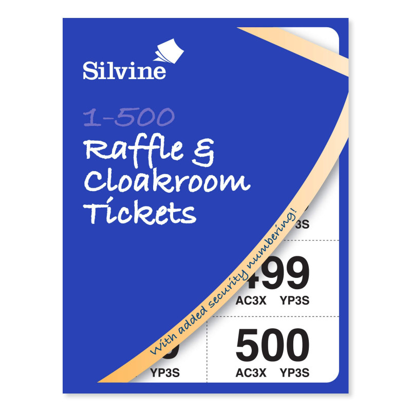Silvine Billets de tombola/vestiaire numérotés 1-500. Single bleu