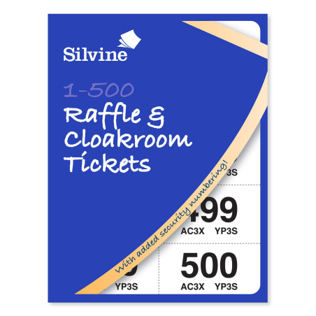 Silvine Billets de tombola/vestiaire numérotés 1-500. Single bleu