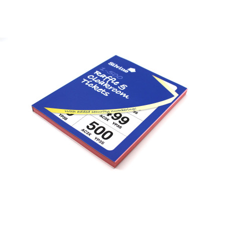 Silvine Billets de tombola/vestiaire numérotés 1-500. Single bleu