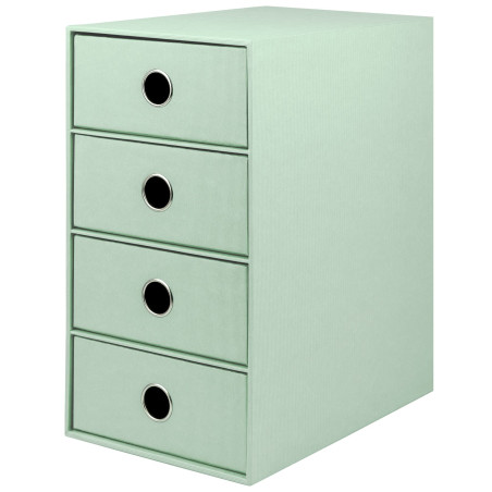 Rössler Papier 1524452654 - S.O.H.O. Boîte à 4 tiroirs pour DIN A5, avec trou de poignée, Mint, 250 x 175 x 320 mm, 1 pièce