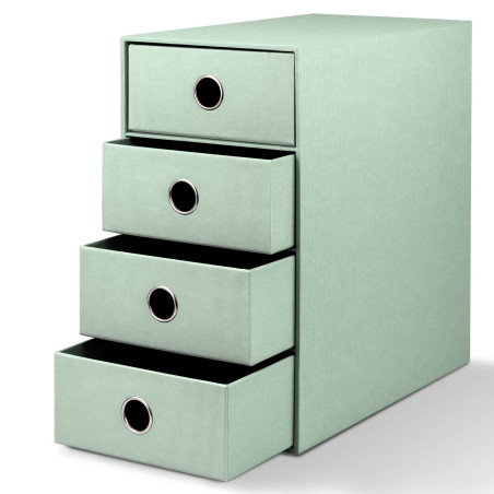 Rössler Papier 1524452654 - S.O.H.O. Boîte à 4 tiroirs pour DIN A5, avec trou de poignée, Mint, 250 x 175 x 320 mm, 1 pièce