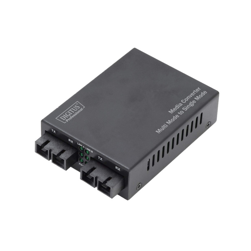 DIGITUS Convertisseur de média - Multimode/Monomode - Fast Ethernet - SC à SC - 1310nm / 1310nm longueur d'onde - noir DIGITUS Convertisseur de média - Multimode/Monomode - Fast Ethernet - SC à SC - 1310nm / 1310nm longueur d'onde - noir
