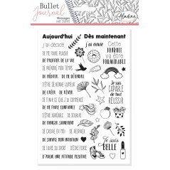 Aladine - Stampo Bullet Journal MESSAGE - Planche de Tampons en Mousse, Empreinte Silicone - Idéal pour Bullet Journal, Scrapboo