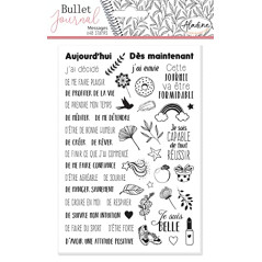 Aladine - Stampo Bullet Journal MESSAGE - Planche de Tampons en Mousse, Empreinte Silicone - Idéal pour Bullet Journal, Scrapboo