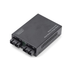 DIGITUS Convertisseur de média - Multimode/Monomode - Fast Ethernet - SC à SC - 1310nm / 1310nm longueur d'onde - noir