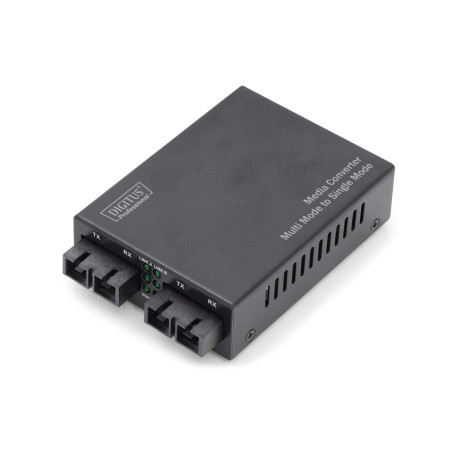 DIGITUS Convertisseur de média - Multimode/Monomode - Fast Ethernet - SC à SC - 1310nm / 1310nm longueur d'onde - noir