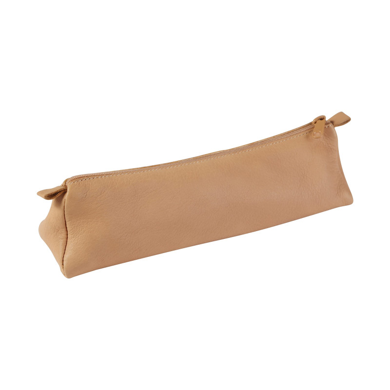 Clairefontaine 8302C - Trousse Scolaire Triangulaire en Cuir Véritable Naturel 22x6x6 cm en Véritable Cuir d'Agneau Clairefontaine 8302C - Trousse Scolaire Triangulaire en Cuir Véritable Naturel 22x6x6 cm en Véritable Cuir d'Agneau