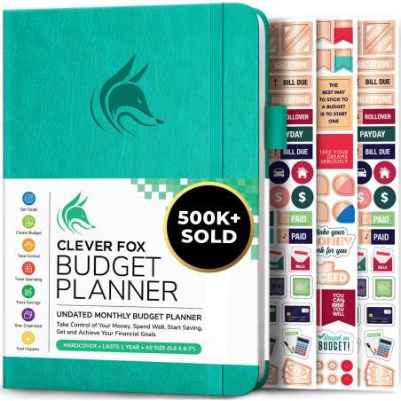 Clever Fox Budget Planner - Cahier des dépenses. Journal de budgétisation mensuel, planificateur financier et livre de comptes p