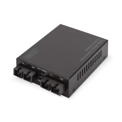 DIGITUS Convertisseur de média - Multimode/Monomode - Gbit Ethernet - SC à SC - longueur d'onde 850nm / 1310nm - noir