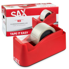 SAX Tape it Easy XXL Dérouleur de ruban adhésif à une main Extra Heavy Duty | pour ruban de 50 mm ou 2 x 25 mm, dérouleur de rub