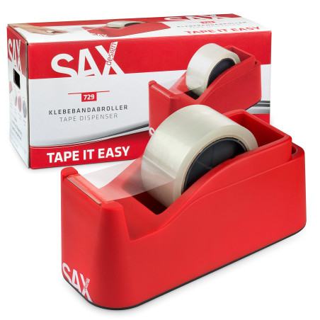 SAX Tape it Easy XXL Dérouleur de ruban adhésif à une main Extra Heavy Duty | pour ruban de 50 mm ou 2 x 25 mm, dérouleur de rub