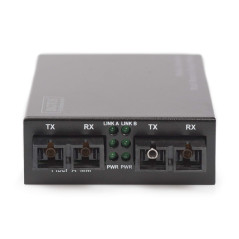 DIGITUS Convertisseur de média - Multimode/Monomode - Gbit Ethernet - SC à SC - longueur d'onde 850nm / 1310nm - noir