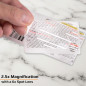 Carson Wallet Magnifier lentille de poche en format de carte de crédit, grossissement de 2,5x, avec une petite lentille incorpor Carson Wallet Magnifier lentille de poche en format de carte de crédit, grossissement de 2,5x, avec une petite lentille incorpor