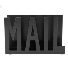 Corbeille à courri, Porte-Lettres en Métal, Trieur de Lettres en Métal Noir, Porte-Lettres Noir, avec Ouvre-Lettre, étagère de C