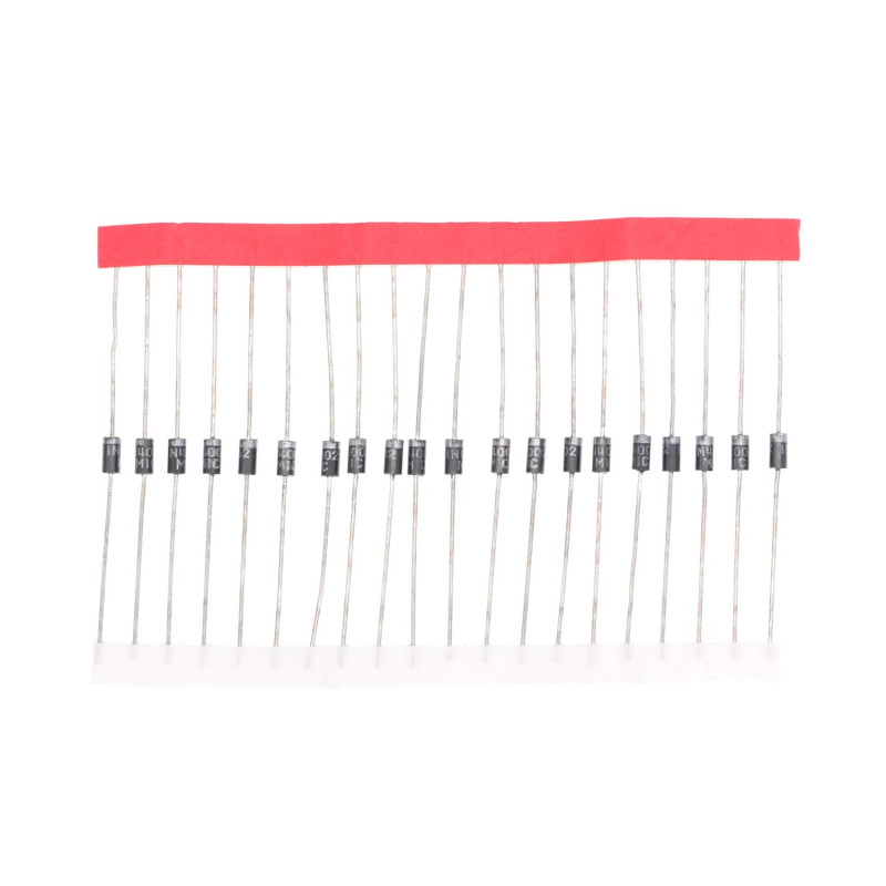 HUABAN 100 pièces 1N4002 Diode de redressement 1A 100V DO-41 (DO-204AL) Axial 4002 1 Amp 100 Volt