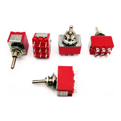Candeon Mini interrupteur à bascule - 5 pièces MTS-303 Micro interrupteur à bascule 9 broches 3 positions 120V/5A 250V/2A ON-ON 