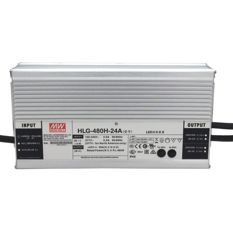 Unbekannt HLG-480H-24A : Mean Well Alimentation LED 480 W 24 V IP65 Tension et Courant réglables 24 V 480 W Unbekannt HLG-480H-24A : Mean Well Alimentation LED 480 W 24 V IP65 Tension et Courant réglables 24 V 480 W