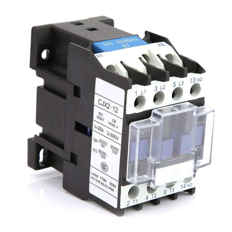 CJX2-1210 12A 24V AC contacteur, contacteur électrique monté sur Rail, disjoncteur de puissance de moteur industriel très sensib
