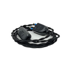 Câblage pour lampe Abat-Jour avec câble électrique tissu. Couleurs variées. (Tresse noire)