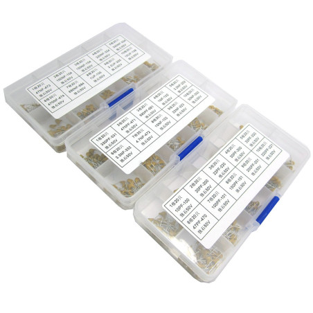 DollaTek 600PCS 30 Valeurs 10pF à 10uF (Chaque Valeur 20pcs) Ensemble de condensateur en céramique monolithique Multicouches Ens