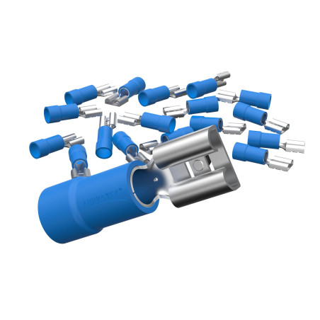 AUPROTEC Douilles à bride 0.5-6.0 mm² Connecteur femelle en PVC partiellement isolé. Connecteur de câble FDD en laiton étamé