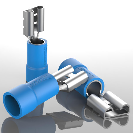 AUPROTEC Douilles à bride 0.5-6.0 mm² Connecteur femelle en PVC partiellement isolé. Connecteur de câble FDD en laiton étamé