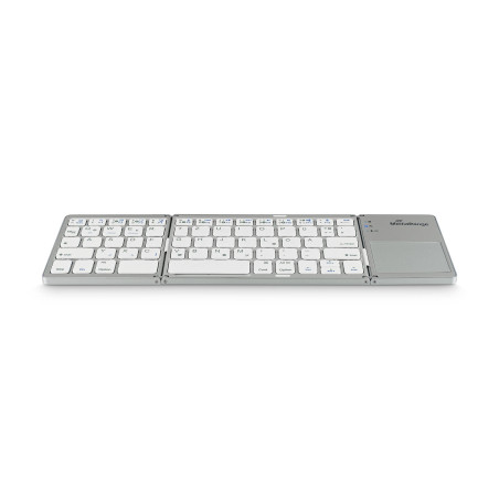 MediaRange Tastatur Wireless 63 Ta. faltbar Toch. DE Silber