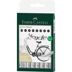 Faber-Castell 166008 - Fineliner Ecco Pigment, étui de 8 pièces, noir